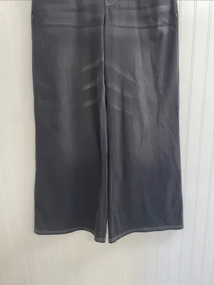 HALARA Flex High Waisted Pockets Baggy Wide Leg Washed Casual Jeans Size L NWT thumbnail 9