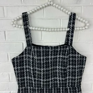Francesca’s Black Tweed Knit Mini Dress Size S thumbnail 4
