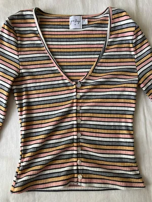 Princess Polly Striped Button Down Top thumbnail 2