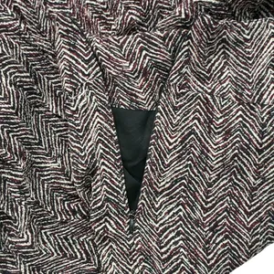 Jones New York Chevron Zigzag 100% Silk Midi Skirt Burgundy Black Size 10 thumbnail 7