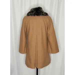 Anthropologie ELEVENSES‎ Melton Wool Toggle Coat Leopard Fur Collar Size 2 thumbnail 9