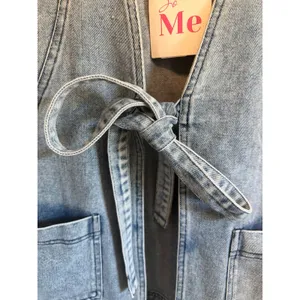 So Me Denim Jean Vest Cotton Blend Tie Front NWT Size Large Nashville Cowgirl thumbnail 3