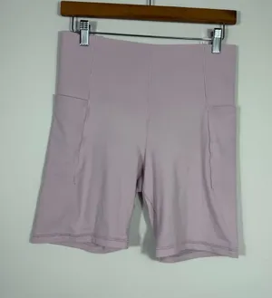 Offline by Aerie Real Me High Waisted Pocket Bike Shorts Pink Large thumbnail 1