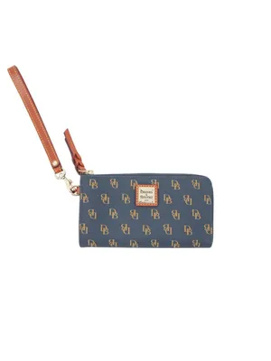Dooney & Bourke Gretta Folded Zip Wristlet Wallet Signature Monogram Print Navy thumbnail 4
