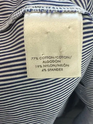 Ann Taylor Women’s XS Blue White Striped Sleeveless Eyelet Collar Blouse thumbnail 5