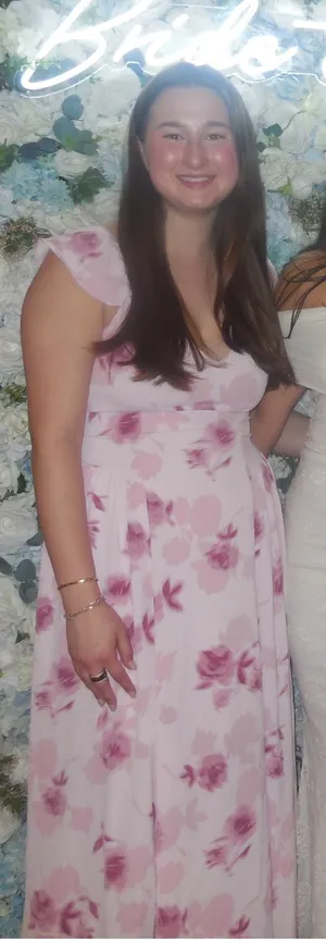 Abercrombie pink floral dress thumbnail 1
