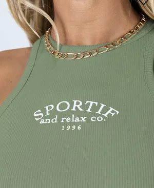 Princess Polly STRIKER TANK TOP SAGE thumbnail 3