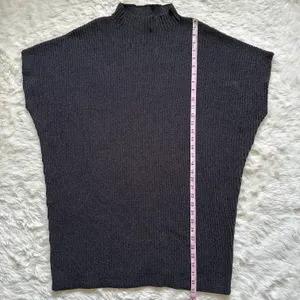 Free People FP Beach Dress Mango Sweater Mini Oversized Ribbed Knit Black M thumbnail 12