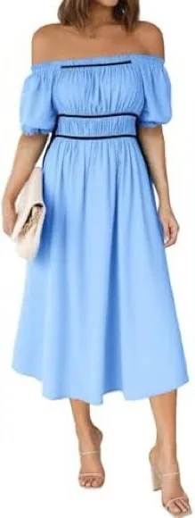 Wenrine Women's Off The Shoulder Midi Dress thumbnail 1