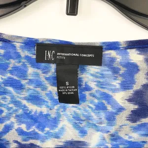 INC INTERNATIONAL CONCEPT Blue Top Blouse Small thumbnail 4