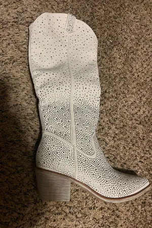 Southern Fried Chicks Glitzy White Rhinestone Cowgirl Boots thumbnail 1