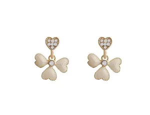 Elegant Flower Love Heart Dangle Drop Earrings for Women thumbnail 5