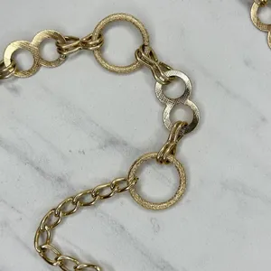 Textured Open Circle Ring Gold Tone Chain Link Belt Small (S) ✨ thumbnail 9