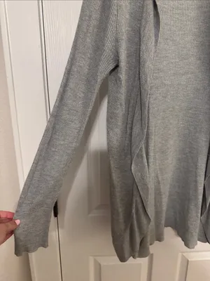 A New Day Women's Light Gray Open-Front Ribbed Cardigan Sweater thumbnail 3