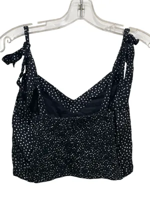 Abercrombie & Fitch Tie Strap Crop Tank Top Black Polka Dot Women’s Size Large thumbnail 7