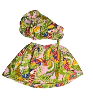 farm rio macaw Leaves Mini Dress‎ Size Small Linen Blend thumbnail 1