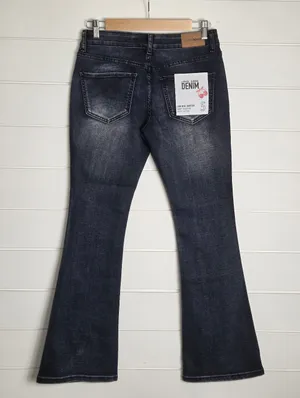 Love Soho Dark Blue Flare Jeans - Low Rise Stretch Size 5 NEW thumbnail 2