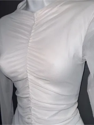 Pretty Little Thing White Long Sleeve Bodycon Midi Dress Womens Small 4 thumbnail 5
