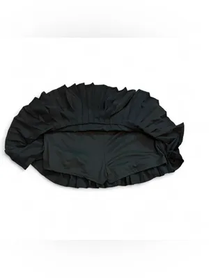 Black Pleated Mini Skirt with Ribbon Bow Coquette Balletcore Y2K Style Size M thumbnail 5