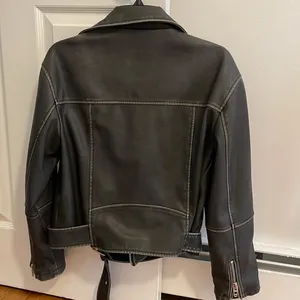 Black BLANKNYC Faux Leather Belted Moto Jacket Size XS thumbnail 9