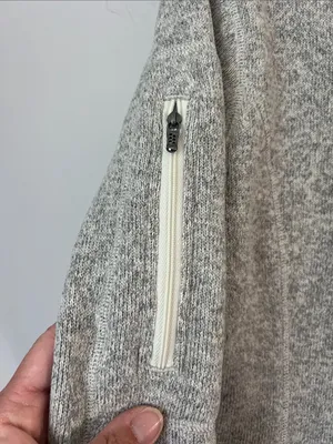 Patagonia Women’s Light Gray Quarter-Zip Fleece Pullover Sz Medium 💚 thumbnail 4