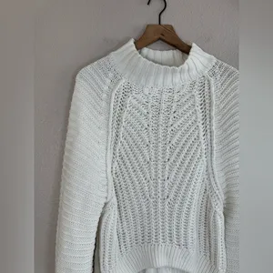 Free People Sweetheart Oversized Chunky Mock Neck Knit Sweater White Small $89 thumbnail 12