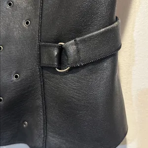 Genuine soft leather zip up vest size L‎ Black Size L thumbnail 2
