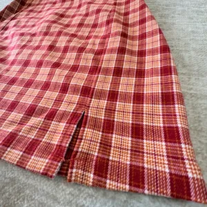 Brandy‎ Melville Mini Skirt Plaid Red Orange Casual Party Size XS-S Stretch thumbnail 2