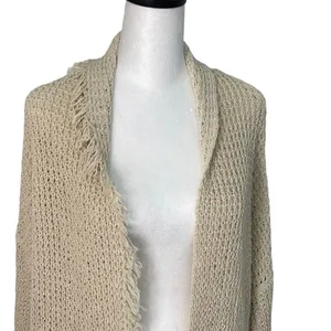 Free People Cream‎ I'II Be Around Knit Fringe Cardigan Size XS thumbnail 4