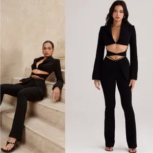New! House of CB Layla Black V-Front Trousers‎ Size XS $149 thumbnail 3