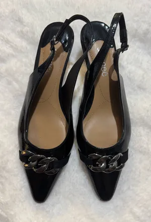 J Brand J Renee Black White Striped Heels 8M thumbnail 1
