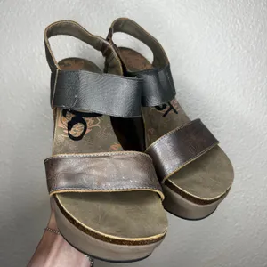 OTBT Bushnell Leather Platform Wedge sandal WOMENS 6.5 thumbnail 3