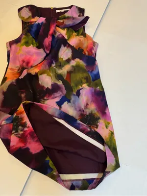 Trina Turk With A Twist Watercolor Floral Dress 10 Cocktail Wedding Guest Party thumbnail 11