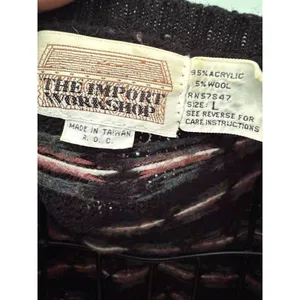 Vtg Fair Isle The Import‎ Workshop Wool Blend Button Cardigan Sweater Large thumbnail 4