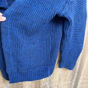 Free‎ People High Hopes Blue Black Chunky Knit Sweater Cardigan Small thumbnail 5
