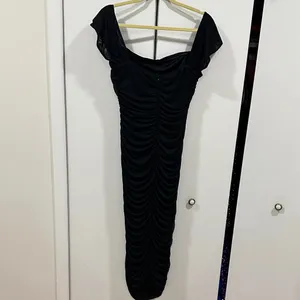 Black Ruched off the shoulder dress thumbnail 6