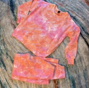 Pink Tie Dye Lounge Top & jogger set. S thumbnail 1