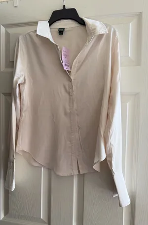 New Wild Fable Cream Long Sleeve Button-Down Shirt thumbnail 1