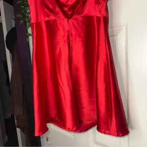 Sky to Moon - NWOT Red Satin Chemise Dress - Size Large thumbnail 14