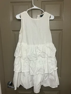 Who What Wear Dress Ruffle Tiered White thumbnail 2