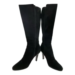 Cole Haan Nancy Nike Air Tall Black Suede Riding Boots with Tassel, size 8.5 thumbnail 2
