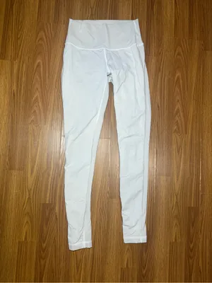 Lululemon Athletic Double Lined Align White Leggings Yoga Running 6 thumbnail 2
