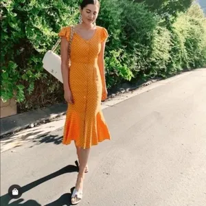 Rachel Parcell Yellow Polka Dot Midi Dress thumbnail 2