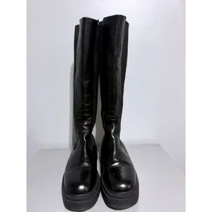 OFFICE London Kody Women's Black Leather Knee High Chelsea Boots EU 40 US 9 thumbnail 2