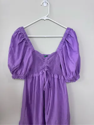 Farm Rio Puff Sleeve Linen Blend Mini Dress thumbnail 5