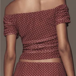 NWT Anthropologie The Frolic Polly Polka Dot Off-the-Shoulder Mesh Top Size XL thumbnail 2