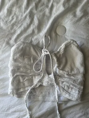 Blanco By nature white crop tank thumbnail 2
