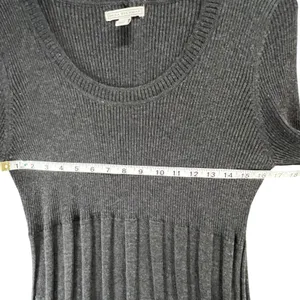 Dana Buchman Sweater Dress With Scarf‎ XL Gray Ribbed Fit Flare Timeless Career thumbnail 5