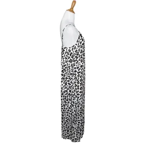 Pink Lily Spaghetti Strap Leopard Print Maxi V Neck Dress Size Small Side Split thumbnail 6