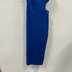 Hello Molly Blue One Shoulder Side Cutout Plisse Midi Dress US 4 S thumbnail 5